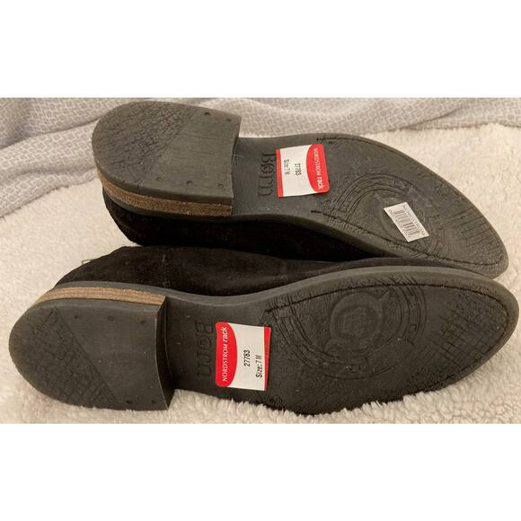 Born Shoes Arula Suede Back Zip Distressed Side Cut Out Bootie Sz 7M Black NWT - Picture 6 of 7